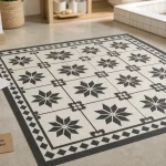 Tapis carreaux de ciment noir et blanc pour zones de passage