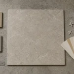 Carrelage grand format 120x120 effet pierre claire