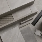 Carrelage pour escalier extérieur avec nez de marche antidérapant en grès cérame