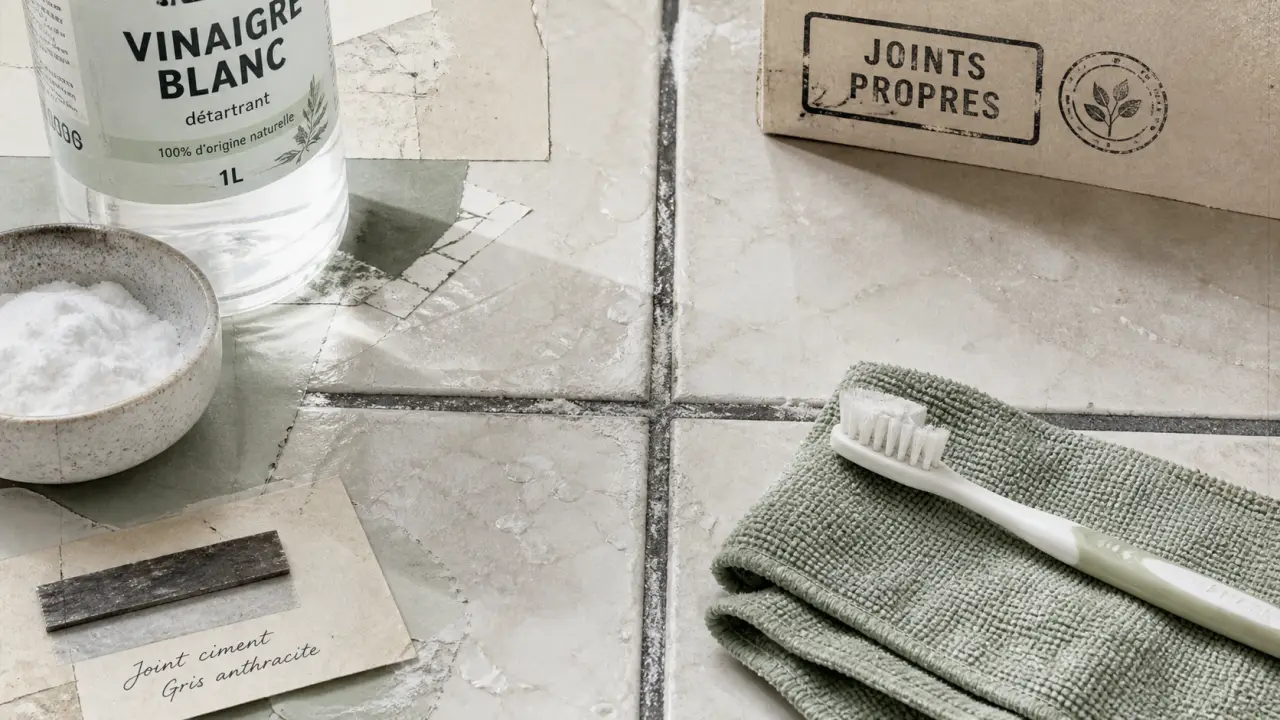 Comment nettoyer les joints salle de bain noirs ou jaunis, vinaigre et bicarbonate