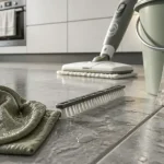 Nettoyer du carrelage encrassé : balai vapeur, chamois humide, traces sur coulis