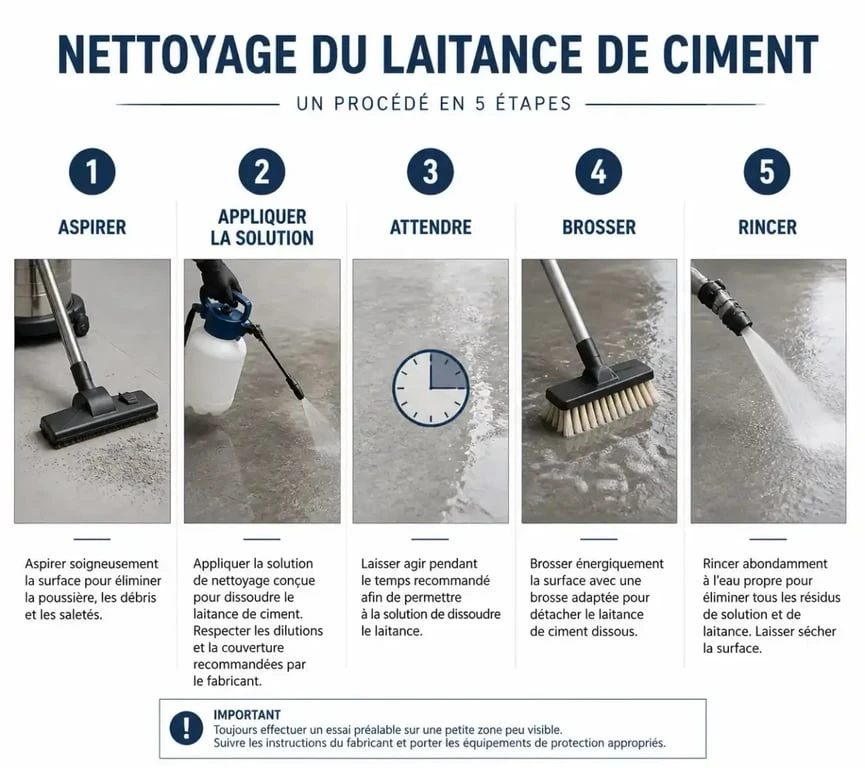 Étapes pour éliminer la laitance de ciment sur le carrelage