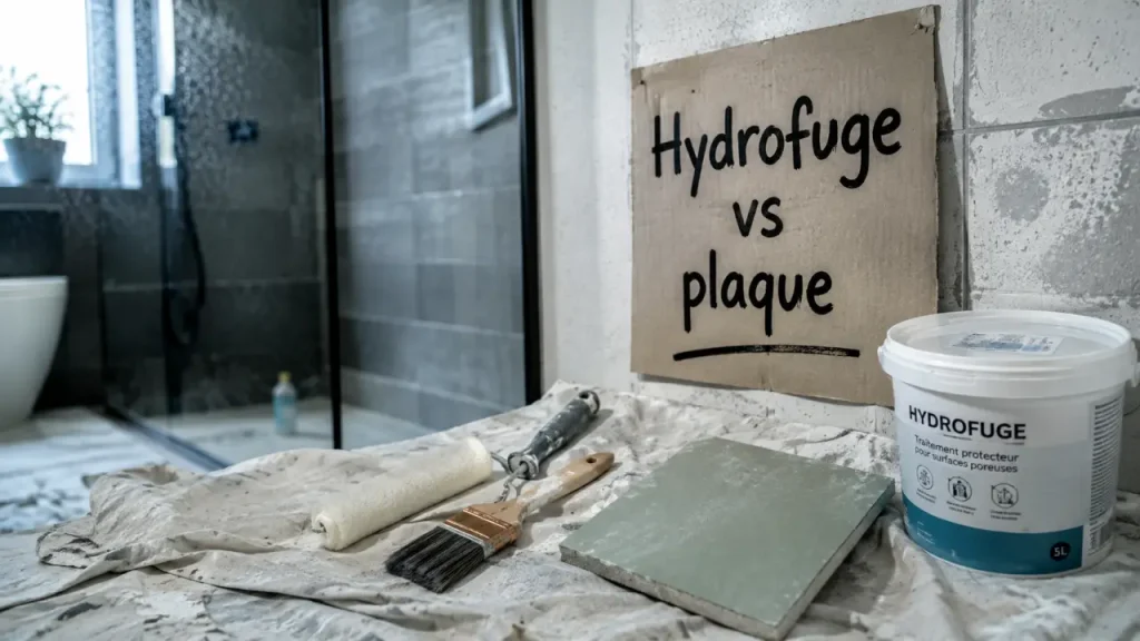 Hydrofuge salle de bain : traitement liquide ou plaque verte, le bon choix selon la zone humide