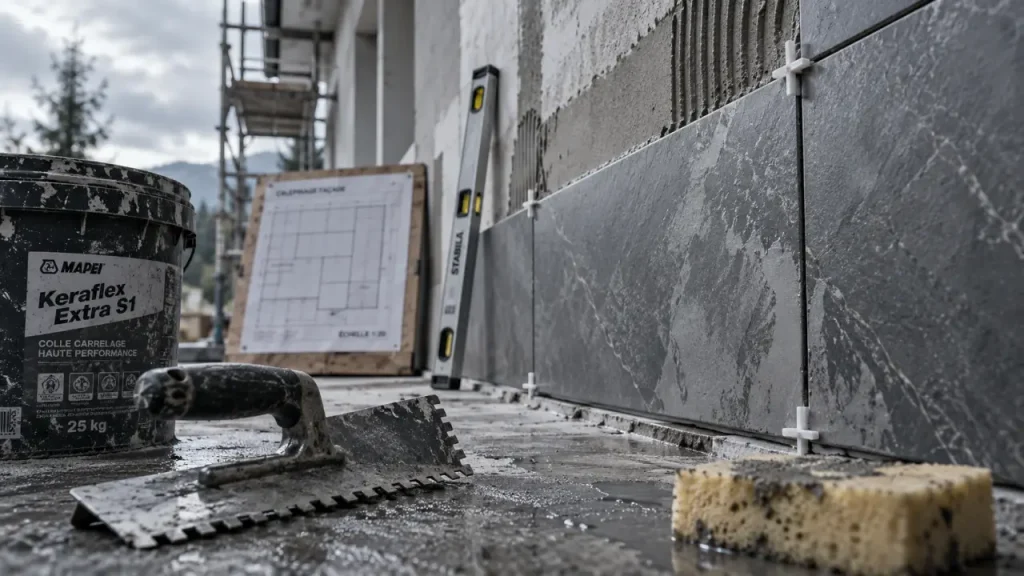 Carreler un mur extérieur : le grès cérame résiste là où la faïence craque